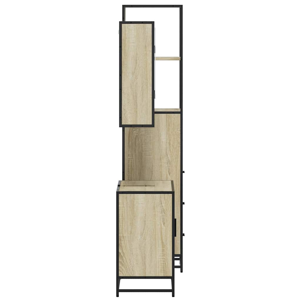 Σετ Επίπλων Μπάνιου 3 Τεμαχίων Sonoma Δρυς Επεξεργασμένο Ξύλο