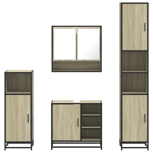 Σετ Επίπλων Μπάνιου 4 Τεμαχίων Sonoma Δρυς Επεξεργασμένο Ξύλο
