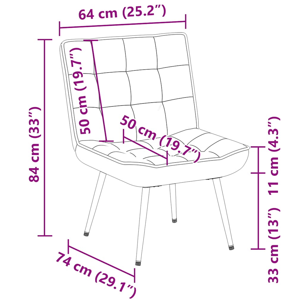 Καρέκλα χαλάρωσης Σκούρο Γκρι 64x74x84 cm Βελούδο