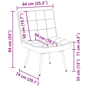Καρέκλα χαλάρωσης Σκούρο Γκρι 64x74x84 cm Βελούδο