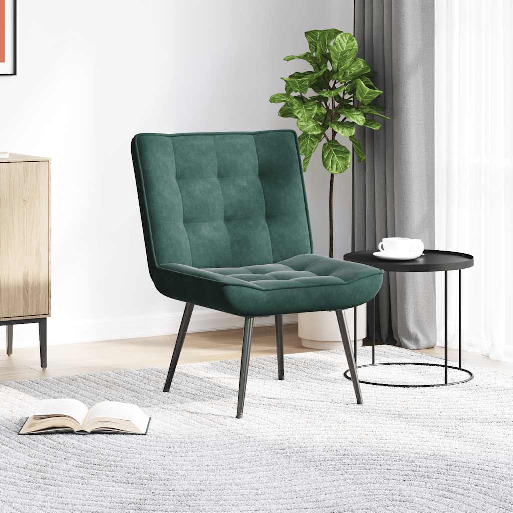 Καρέκλα χαλάρωσης σκούρο πράσινο 64x74x84 cm Βελούδο