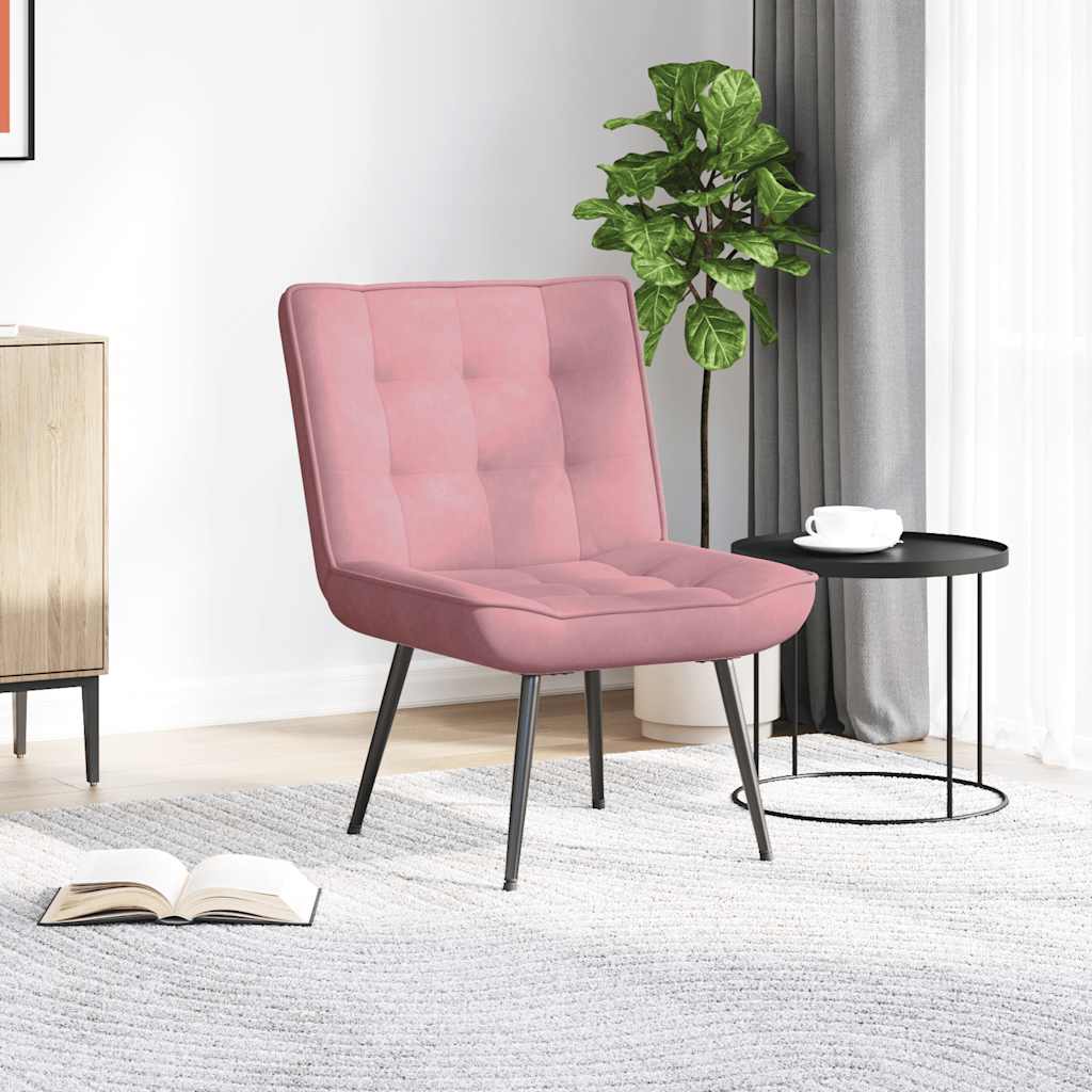 Καρέκλα χαλάρωσης Ροζ 64x74x84 εκ.Βελούδο