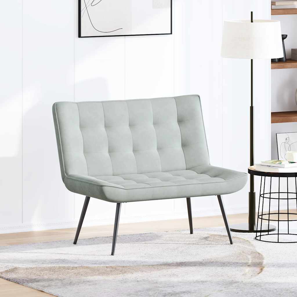 Πάγκος Ανοιχτό Γκρι 110x74x84 εκ. Βελούδινος