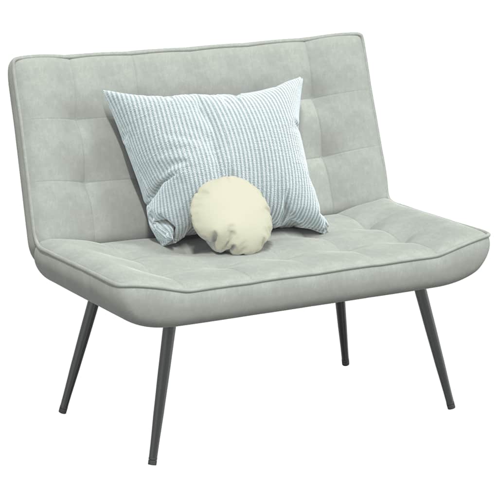 Πάγκος Ανοιχτό Γκρι 110x74x84 εκ. Βελούδινος