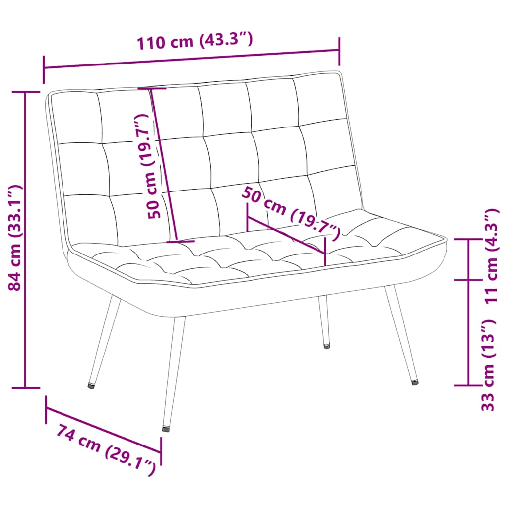 Πάγκος Καφέ 110x74x84 εκ. Βελούδινος