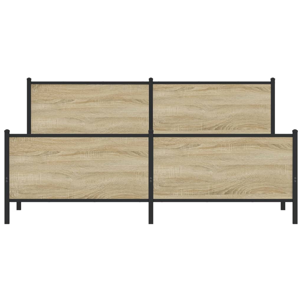 Σκελετός Κρεβ. Χωρίς Στρώμα Sonoma Δρυς 193x203 εκ. Μεταλλικό