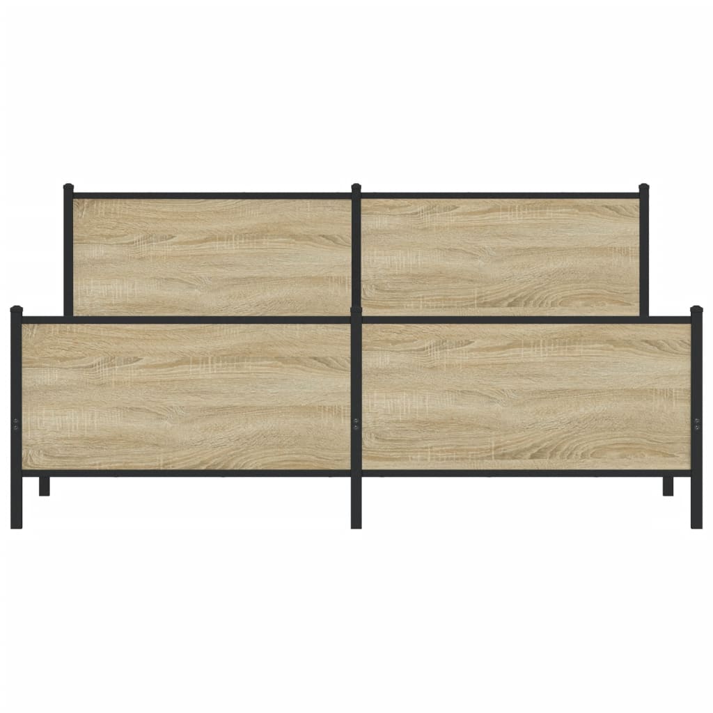 Σκελετός Κρεβ. Χωρίς Στρώμα Sonoma Δρυς 200x200 εκ. Μεταλλικό