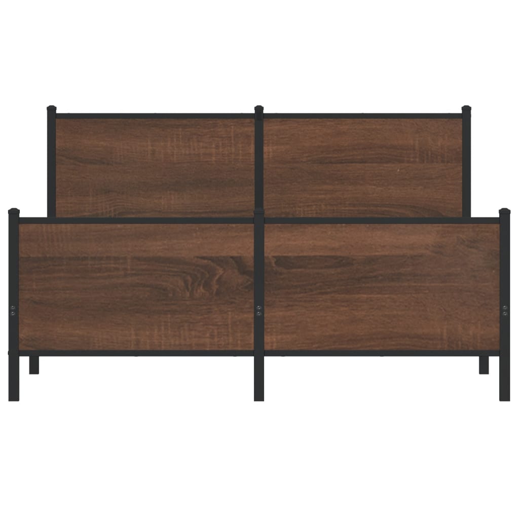 Σκελετός Κρεβ. Χωρίς Στρώμα Καφέ Δρυς 160x200 εκ. Μεταλλικό