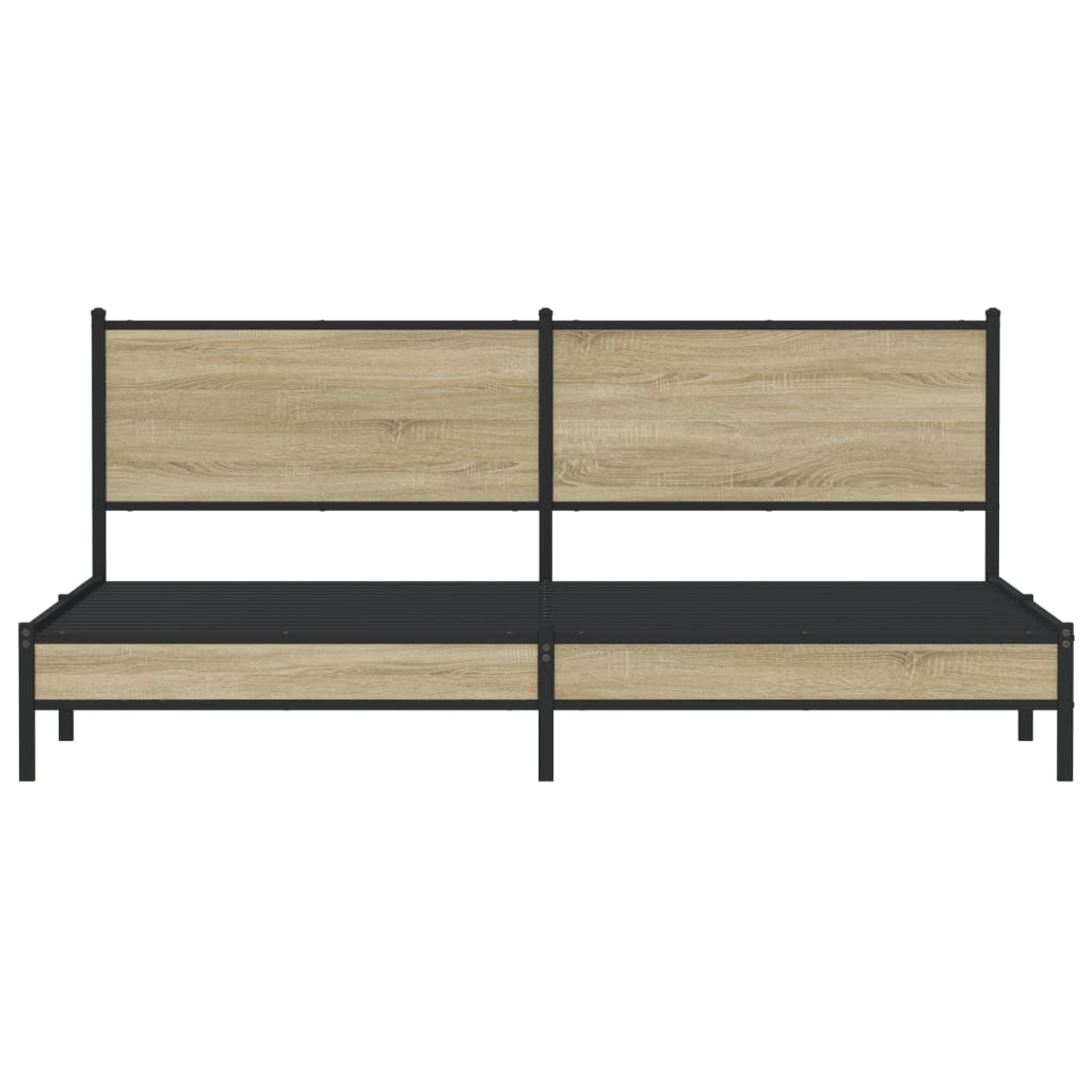 Σκελετός Κρεβ. Χωρίς Στρώμα Sonoma Δρυς 200x200 εκ. Μεταλλικό