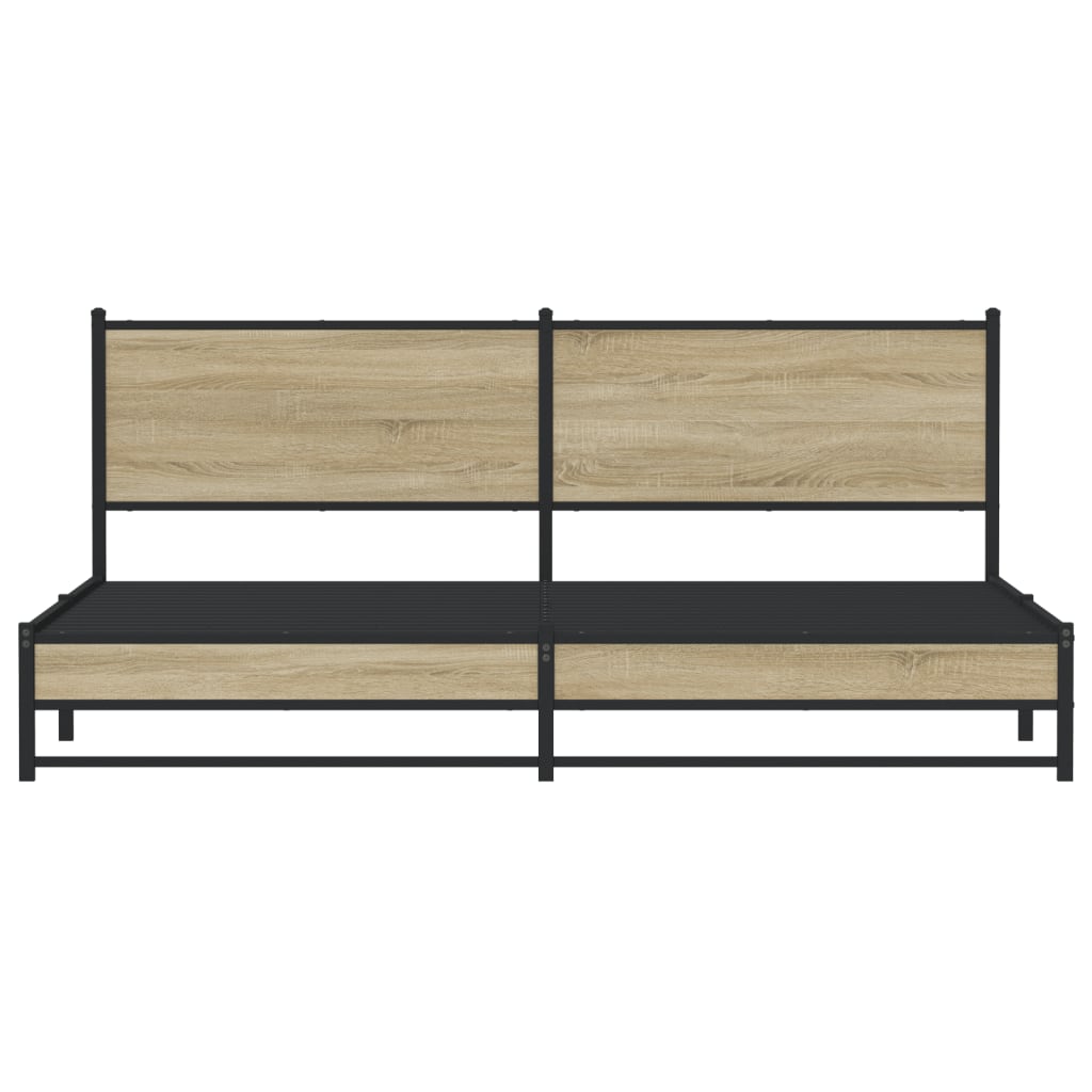Σκελετός Κρεβ. Χωρίς Στρώμα Sonoma Δρυς 200x200 εκ. Μεταλλικό