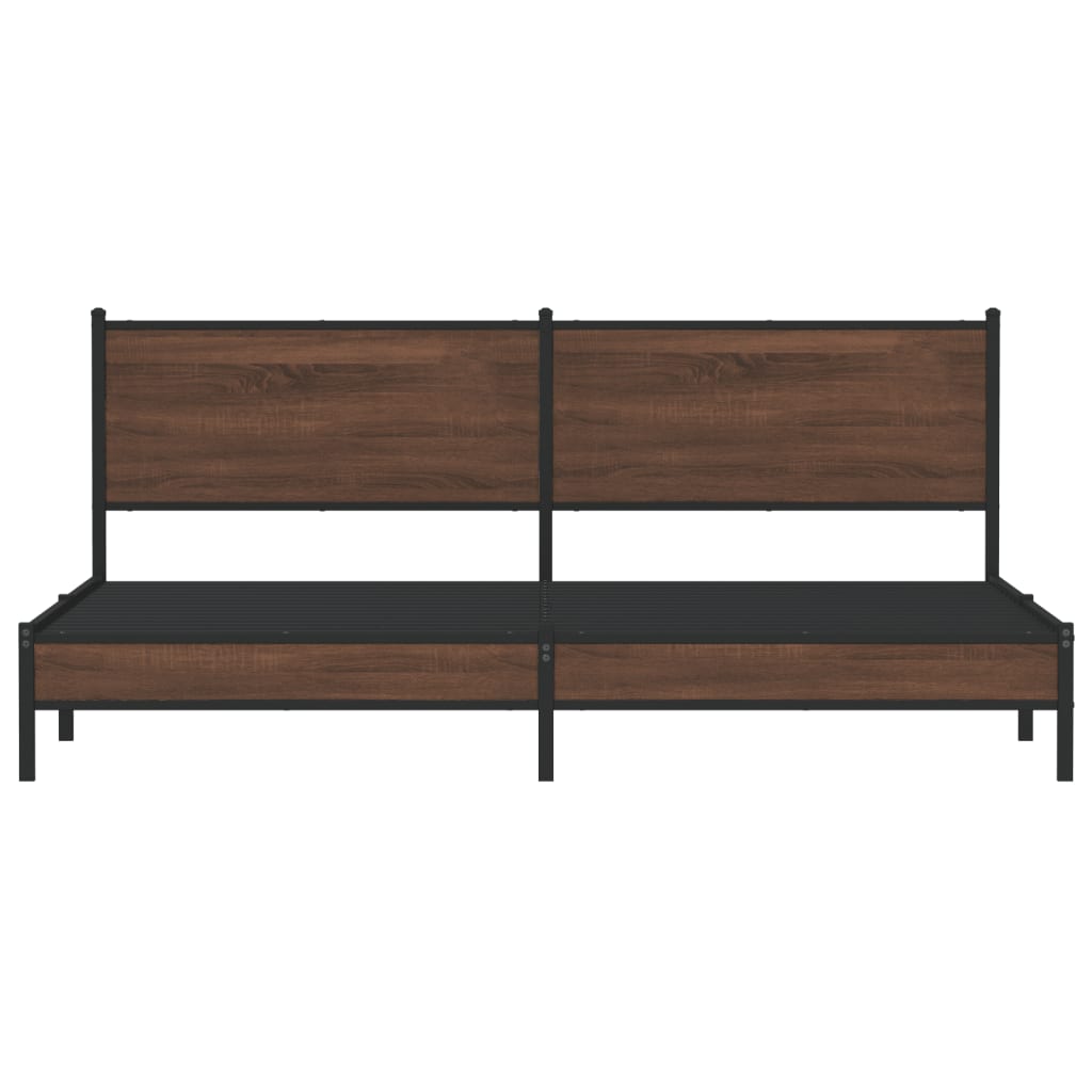 Σκελετός Κρεβ. Χωρίς Στρώμα Καφέ Δρυς 200x200 εκ. Μεταλλικό