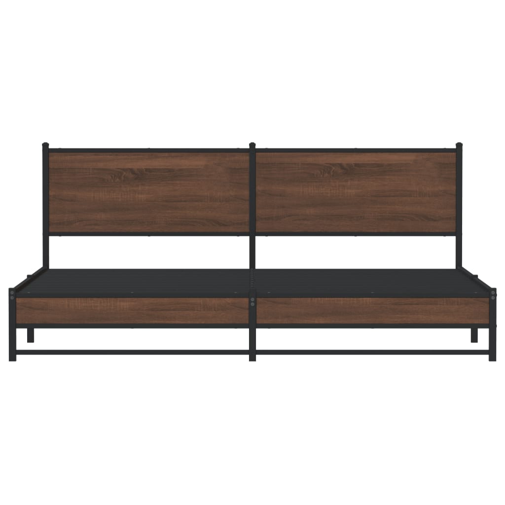 Σκελετός Κρεβ. Χωρίς Στρώμα Καφέ Δρυς 193x203 εκ. Μεταλλικό