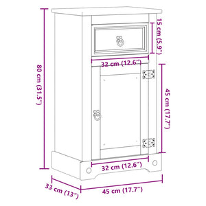Ντουλάπι Μπάνιου Corona 45x33x80 εκ. από Μασίφ Ξύλο Πεύκου - Pakobazaar
