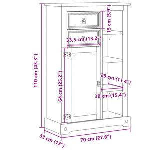 Ντουλάπι Μπάνιου Corona 70x33x110 εκ. από Μασίφ Ξύλο Πεύκου - Pakobazaar