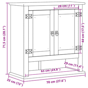 Ντουλάπι Μπάνιου Επιτ. Corona 70x33x71,5εκ. Μασίφ Ξύλο Πεύκου
