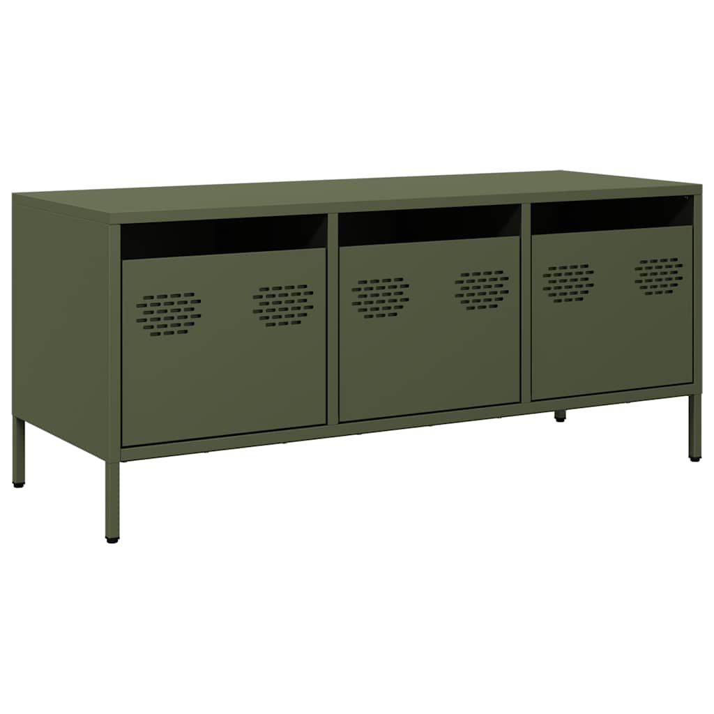 Έπιπλο Τηλεόρασης Λαδί 101,5x39x43,5 εκ. Ατσάλι Ψυχρής Έλασης - Pakobazaar