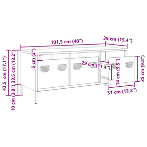 Έπιπλο Τηλεόρασης Λαδί 101,5x39x43,5 εκ. Ατσάλι Ψυχρής Έλασης - Pakobazaar