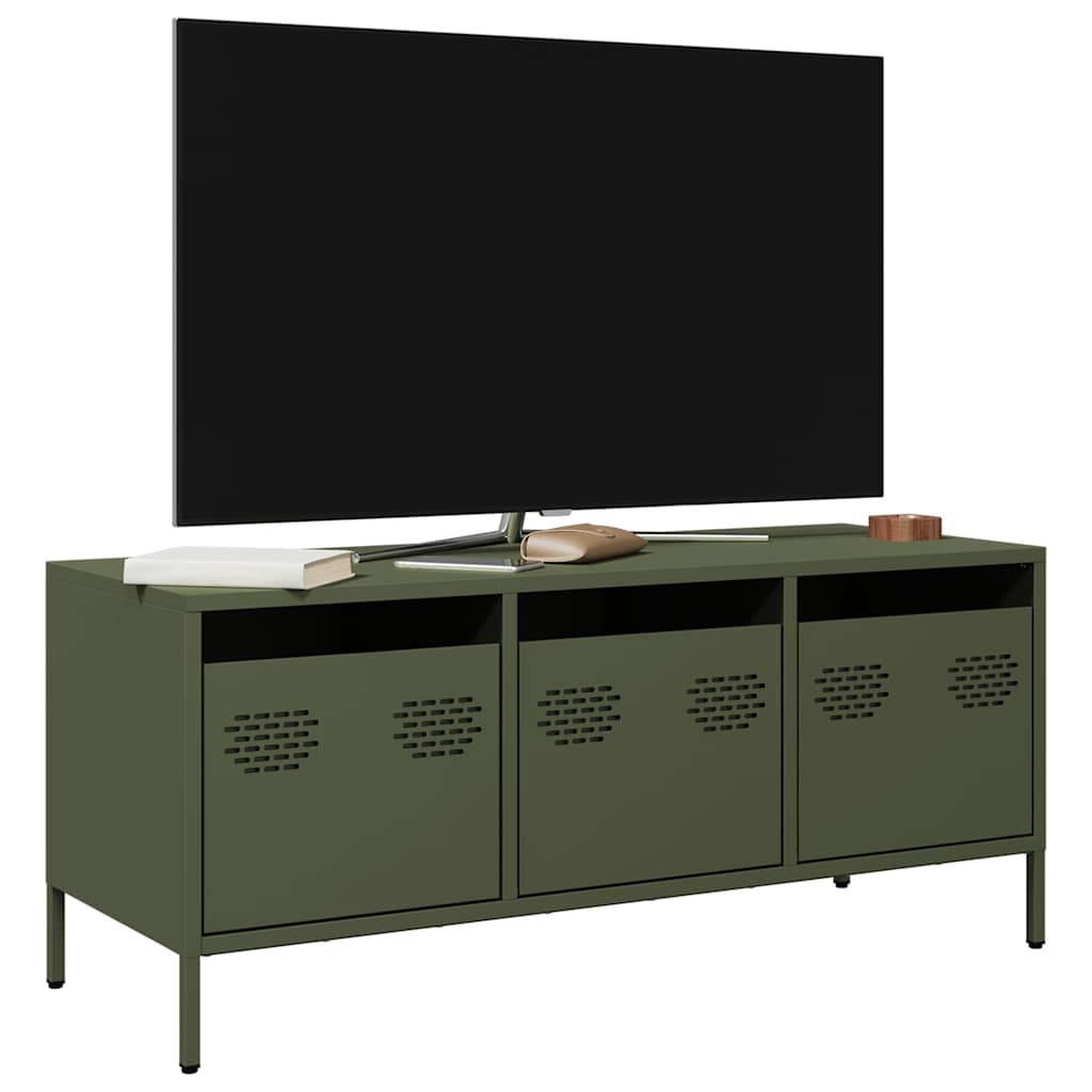 Έπιπλο Τηλεόρασης Λαδί 101,5x39x43,5 εκ. Ατσάλι Ψυχρής Έλασης - Pakobazaar