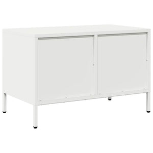 Έπιπλο Τηλεόρασης Λευκό 68x39x43,5 εκ. Ατσάλι Ψυχρής Έλασης