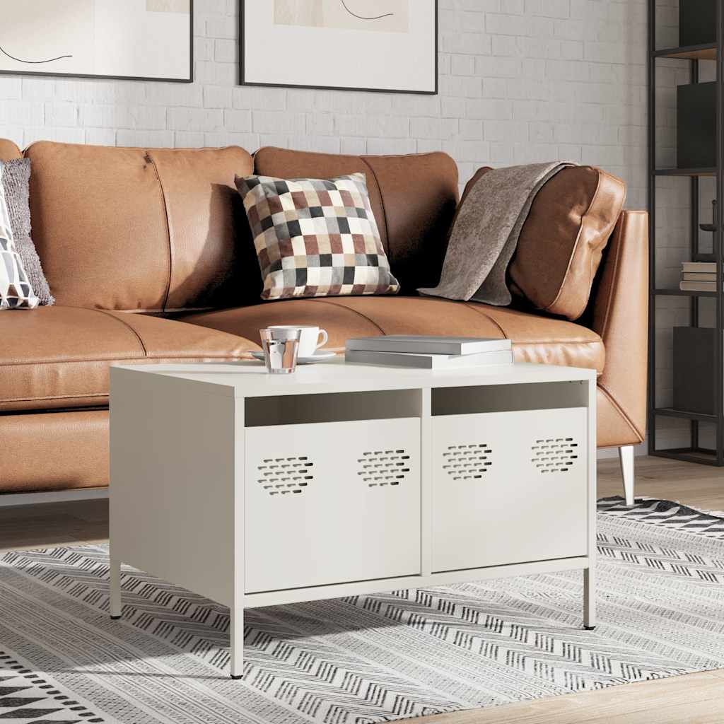 Έπιπλο Τηλεόρασης Λευκό 68x50x43,5 εκ. Χάλυβας Ψυχρής Έλασης - Pakobazaar