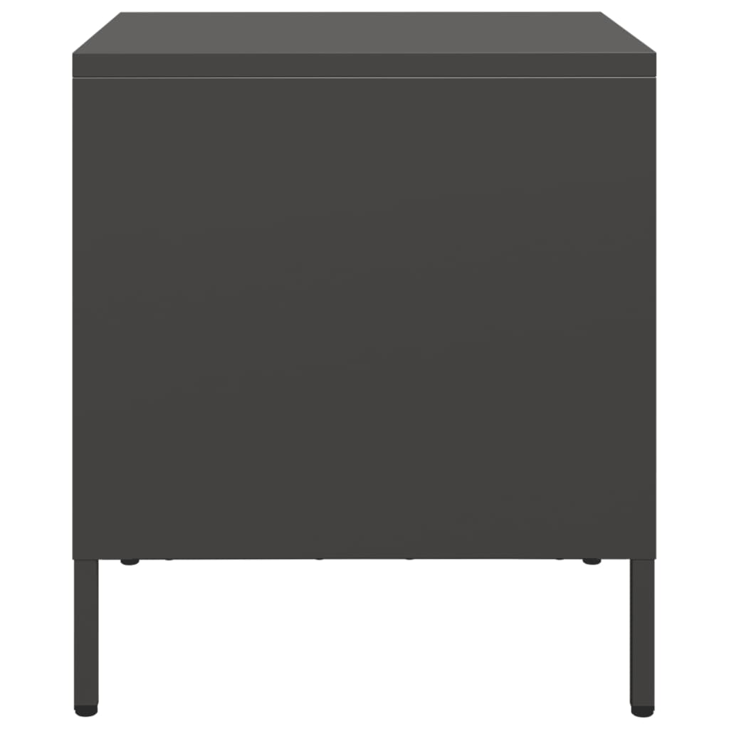 Κομοδίνο Μαύρο 35x39x43,5 εκ. Ατσάλινο
