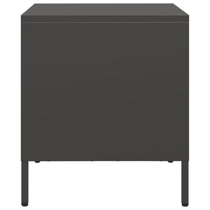 Κομοδίνο Μαύρο 35x39x43,5 εκ. Ατσάλινο
