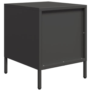 Κομοδίνο Μαύρο 35x39x43,5 εκ. Ατσάλινο