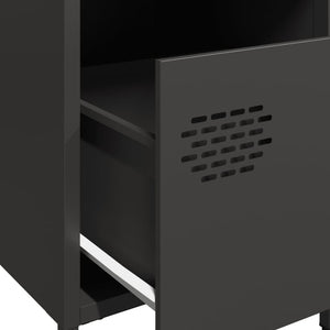 Κομοδίνο Μαύρο 35x39x43,5 εκ. Ατσάλινο