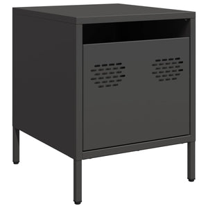 Κομοδίνα 2 τεμ. Μαύρο 35x39x43,5 εκ. από Χάλυβα - Pakobazaar