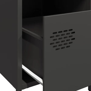 Κομοδίνα 2 τεμ. Μαύρο 35x39x43,5 εκ. από Χάλυβα - Pakobazaar