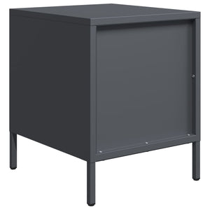 Κομοδίνο Ανθρακί 35x39x43,5 εκ. από Χάλυβα