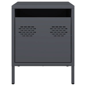 Κομοδίνα 2 τεμ. Ανθρακί 35x39x43,5 εκ. από Χάλυβα