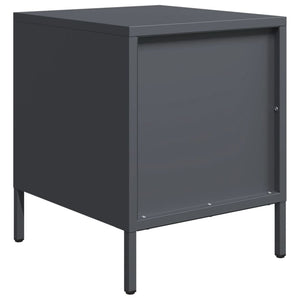 Κομοδίνα 2 τεμ. Ανθρακί 35x39x43,5 εκ. από Χάλυβα
