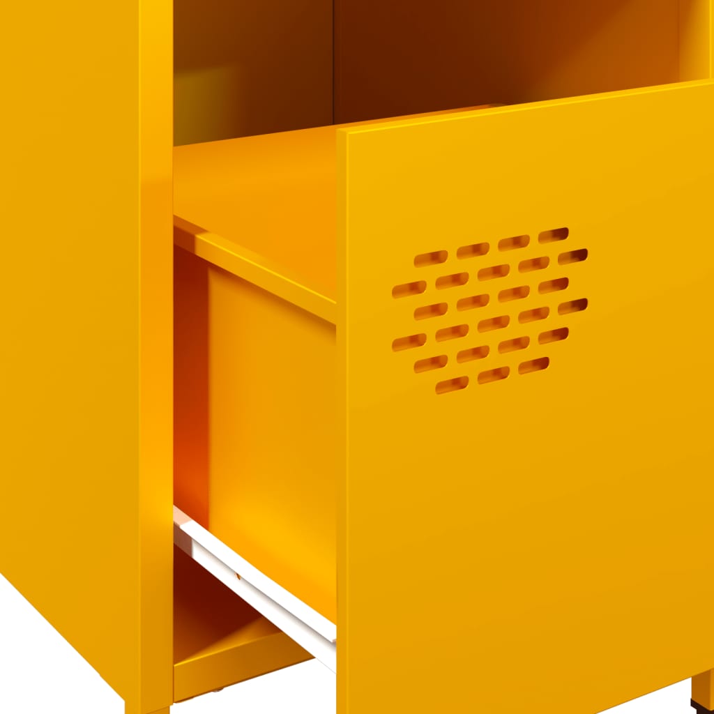 Κομοδίνο Μουσταρδί 35x39x43,5 εκ. από Χάλυβα - Pakobazaar