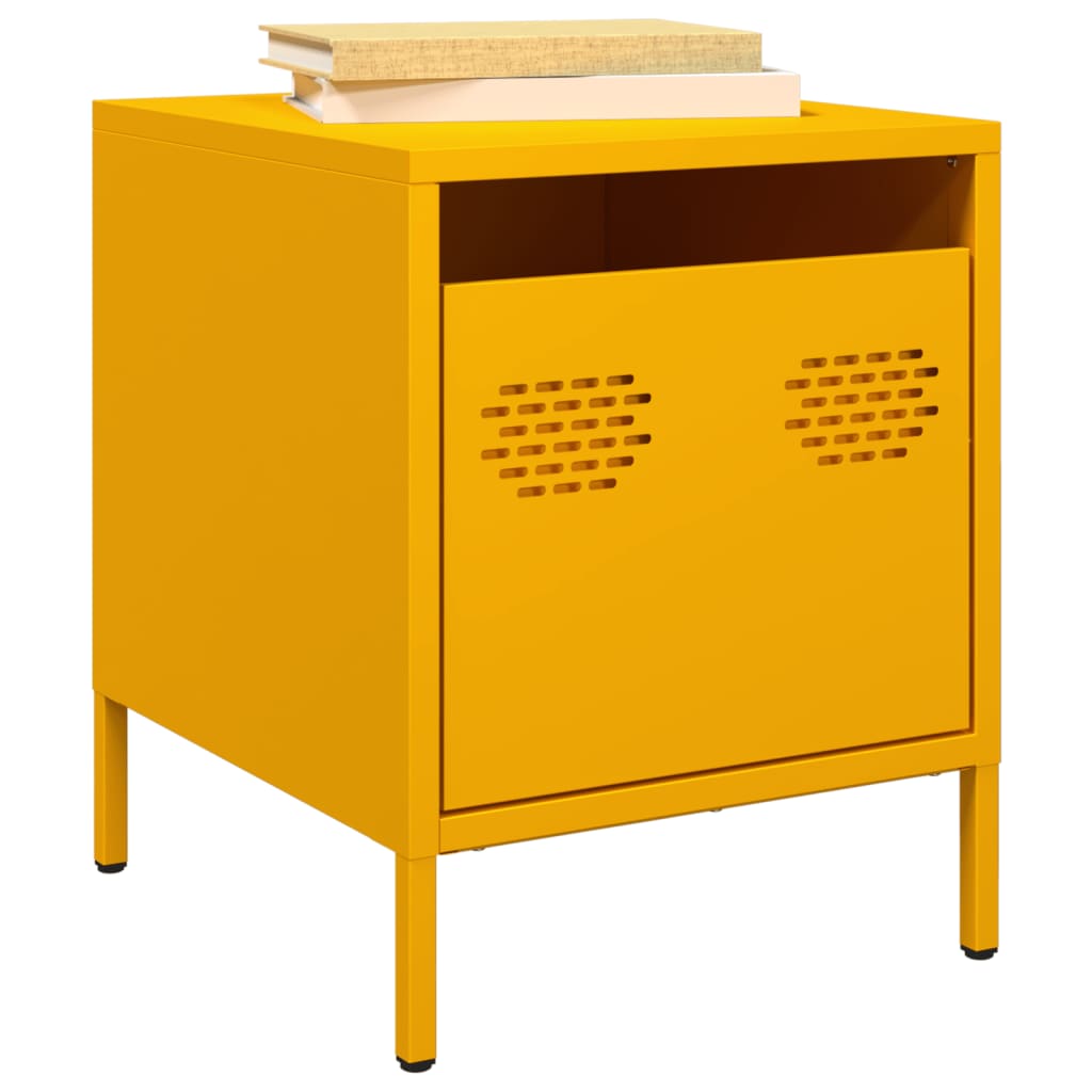 Κομοδίνο Μουσταρδί 35x39x43,5 εκ. από Χάλυβα - Pakobazaar