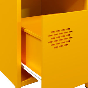 Κομοδίνα 2 τεμ. Μουσταρδί 35x39x43,5 εκ. από Χάλυβα