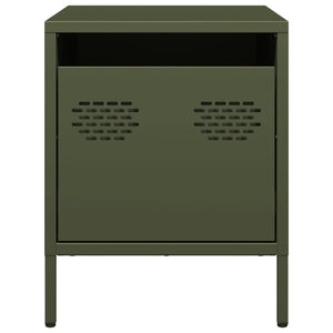 Κομοδίνα 2 τεμ. Πράσινο Λαδί 35x39x43,5 εκ. από Χάλυβα