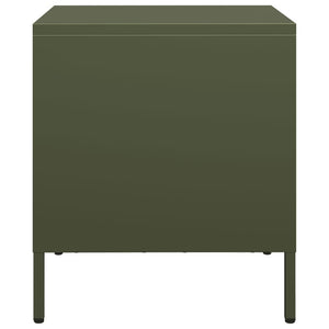 Κομοδίνα 2 τεμ. Πράσινο Λαδί 35x39x43,5 εκ. από Χάλυβα