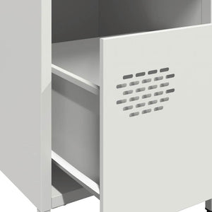 Κομοδίνο Λευκό 35x39x43,5 εκ. από Χάλυβα