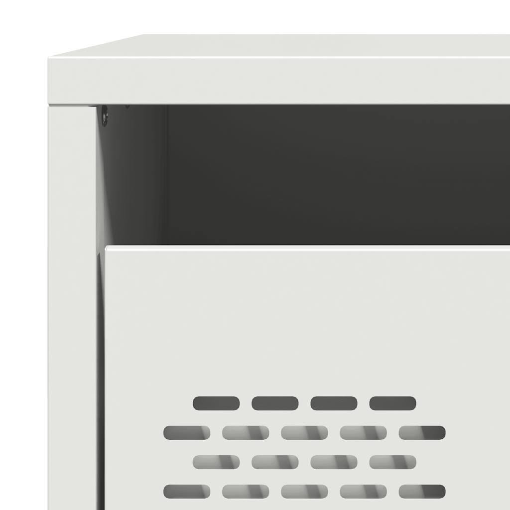 Κομοδίνο Λευκό 35x39x43,5 εκ. από Χάλυβα