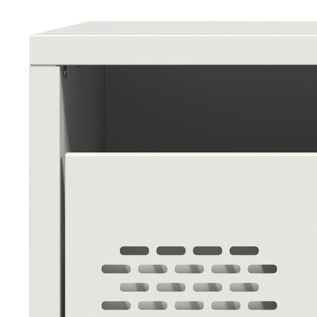 Κομοδίνα 2 τεμάχια Λευκό 35x39x43,5 cm Ατσάλι