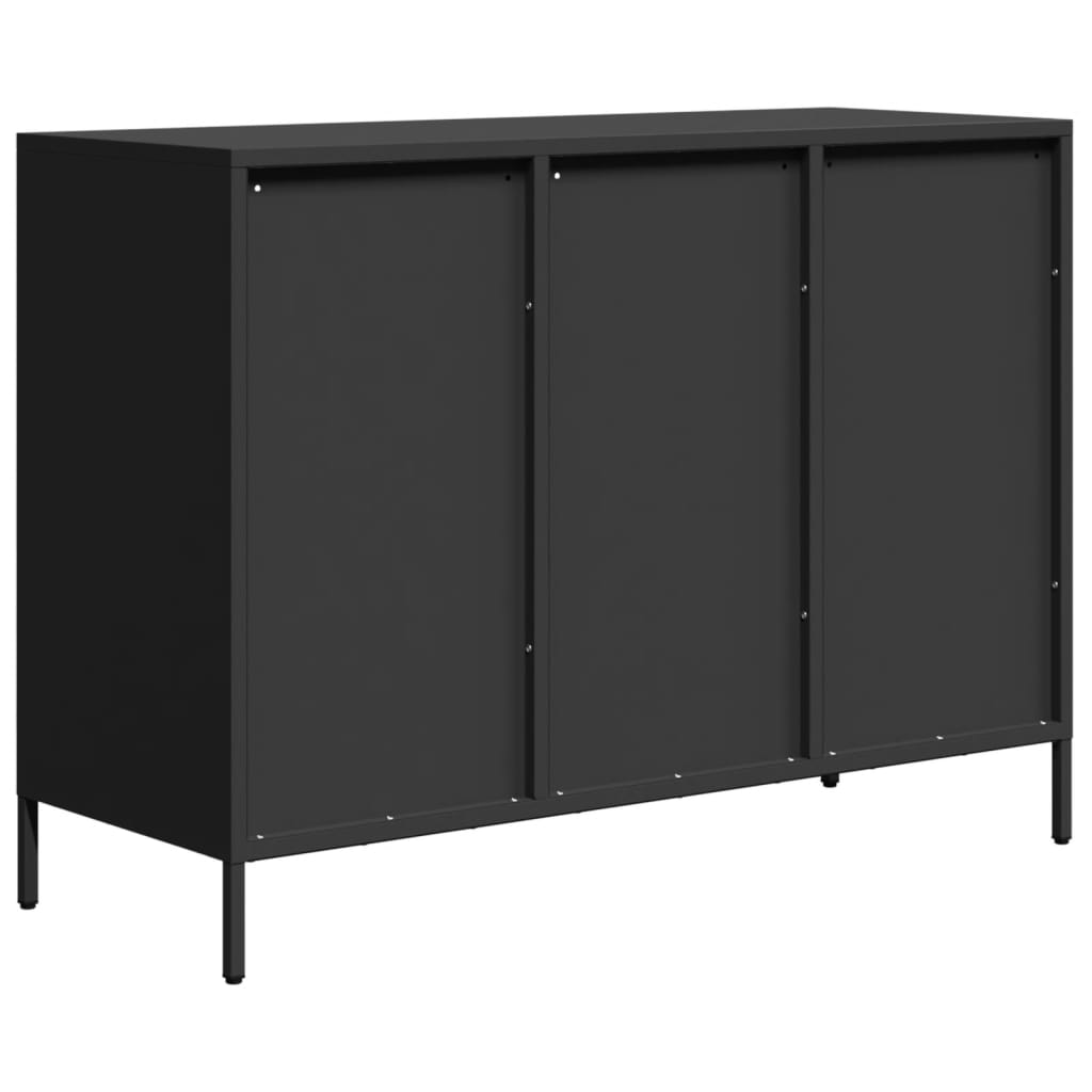 Ντουλάπι Μαύρο 101,5x39x73,5 εκ. από Χάλυβα Ψυχρής Έλασης