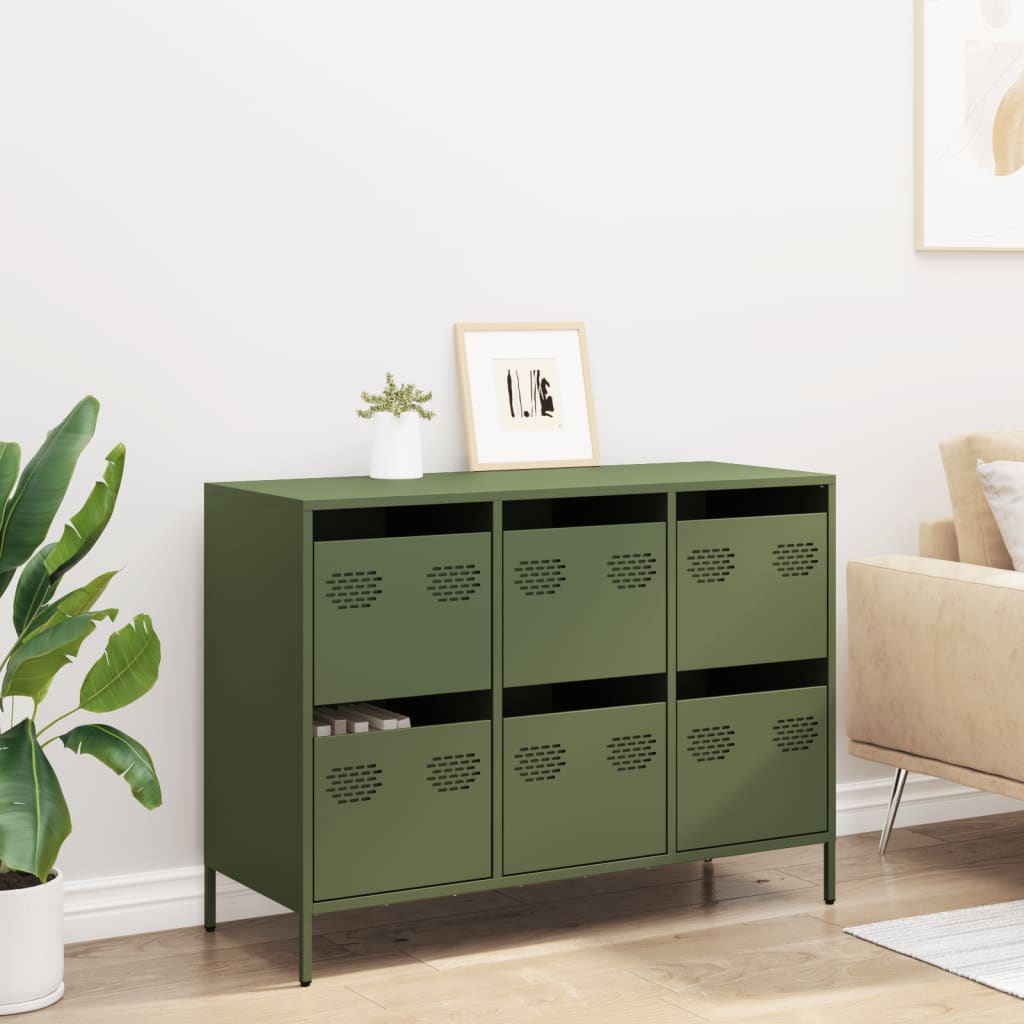Ντουλάπι Λαδί 101,5x39x73,5 εκ. από Χάλυβα Ψυχρής Έλασης