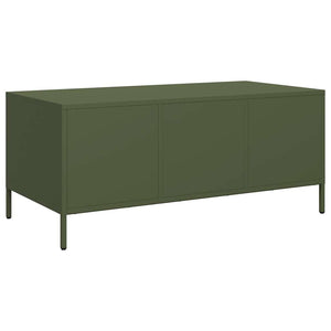 Τραπεζάκι Σαλονιού Λαδί 101,5x50x43,5 εκ. Χάλυβα Ψυχρής Έλασης