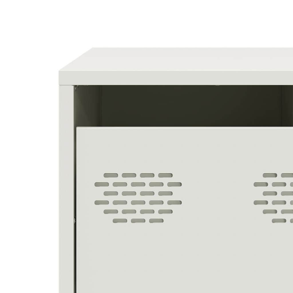 Τραπεζάκι Σαλονιού Λευκό 101,5x50x43,5 εκ. Χάλυβα Ψυχρής Έλασης