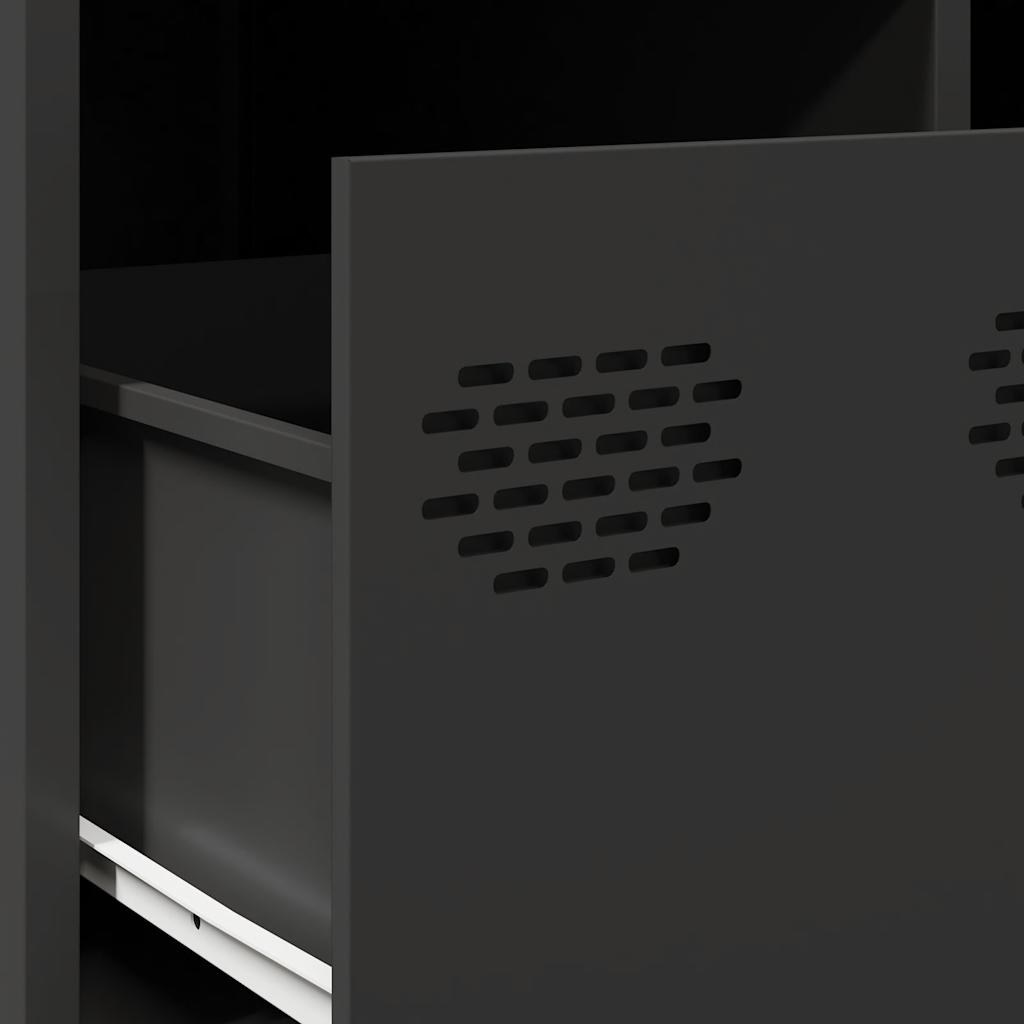 Τραπεζάκι Σαλονιού Μαύρο 101,5x50x43,5 εκ. Χάλυβα Ψυχρής Έλασης - Pakobazaar