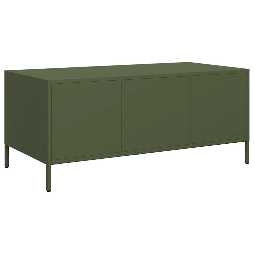 Τραπεζάκι Σαλονιού Λαδί 101,5x50x43,5 εκ. Χάλυβα Ψυχρής Έλασης