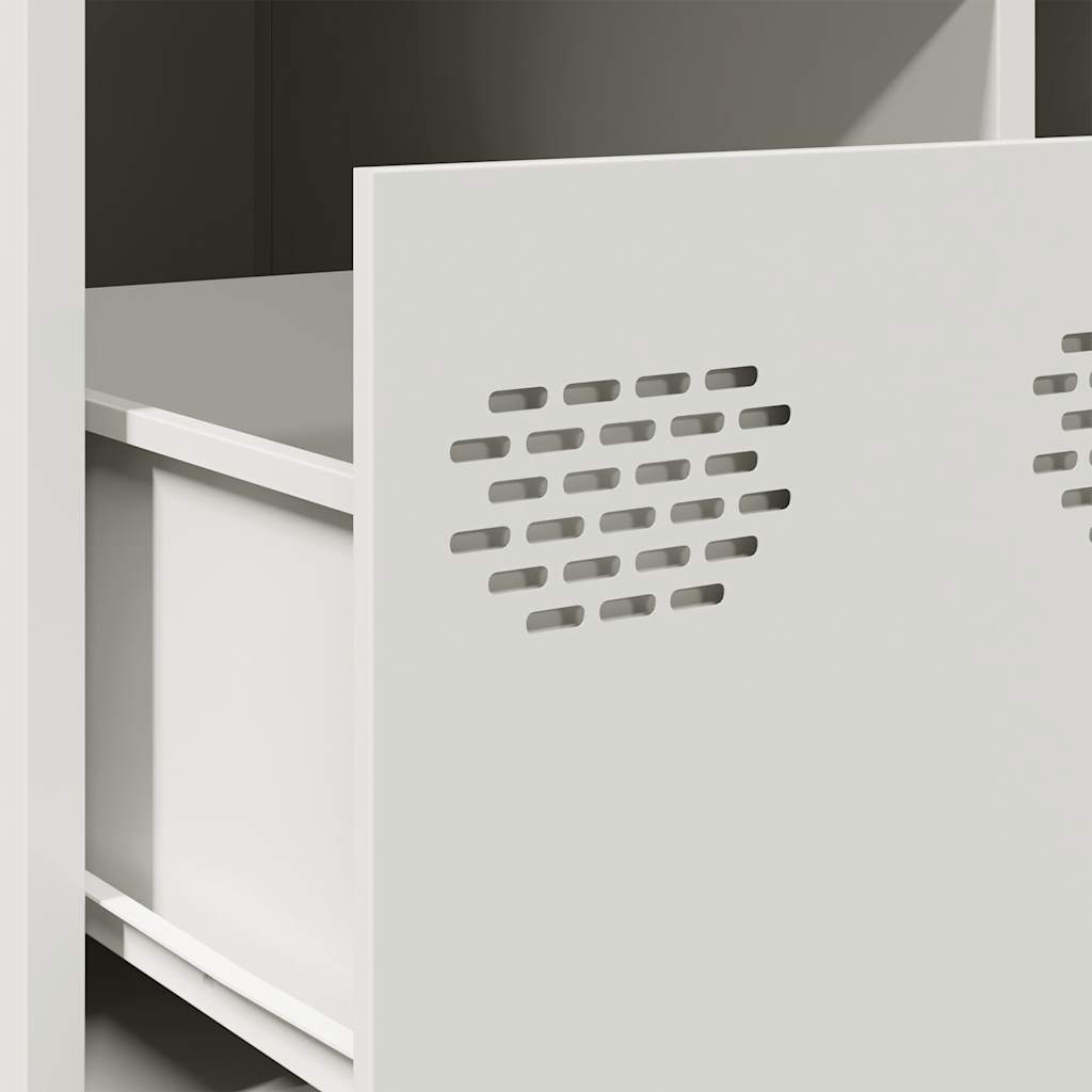 Τραπεζάκι Σαλονιού Λευκό 101,5x50x43,5 εκ. Χάλυβα Ψυχρής Έλασης