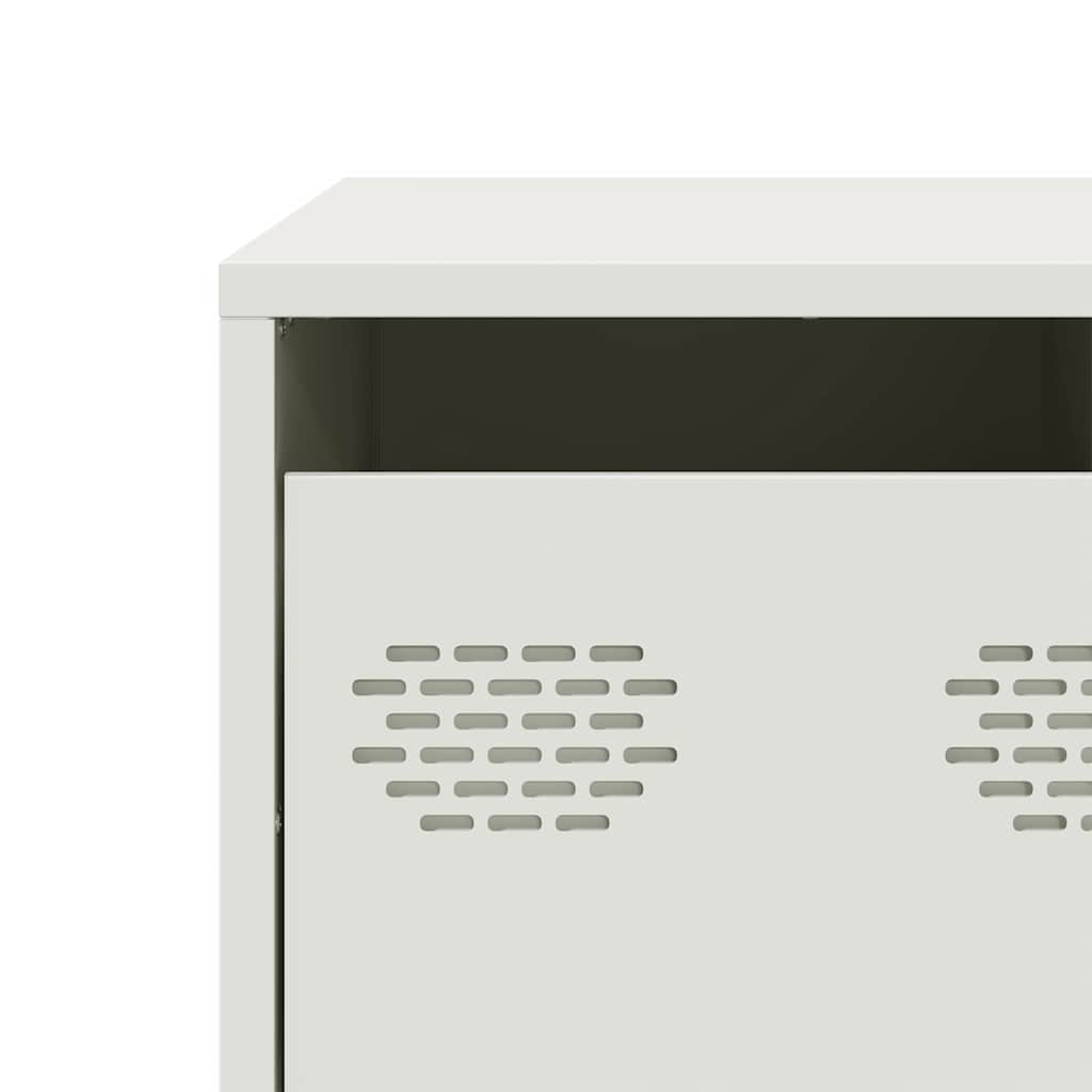 Τραπεζάκι Σαλονιού Λευκό 68,5x50x43,5 εκ. Χάλυβα Ψυχρής Έλασης