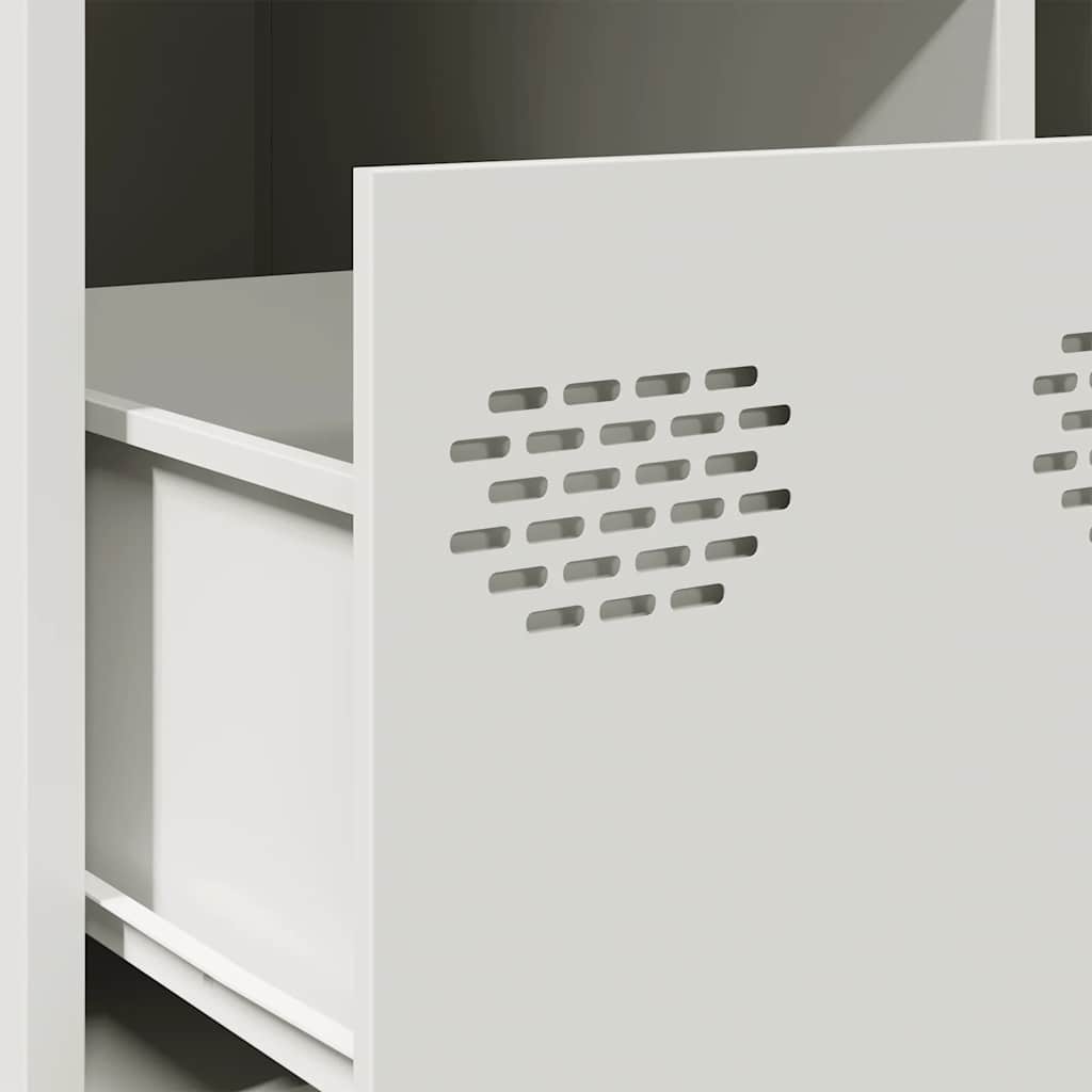 Τραπεζάκι Σαλονιού Λευκό 68,5x50x43,5 εκ. Χάλυβα Ψυχρής Έλασης